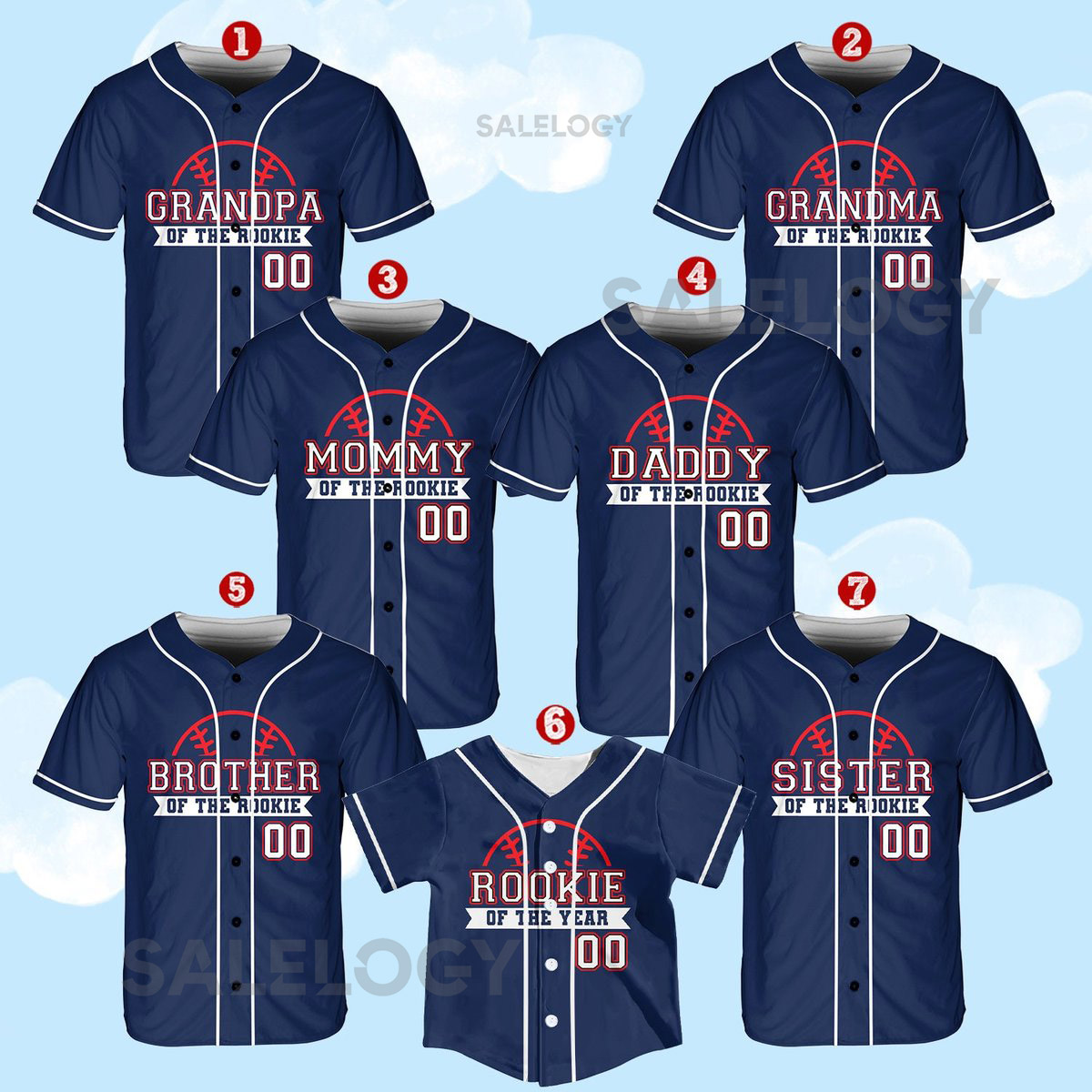 Personalized Mommy Daddy Of the Rookie Baseball Jersey Custom Name Rookie Family Shirt Rookie Of The Year Jersey Family Matching Outfits_283