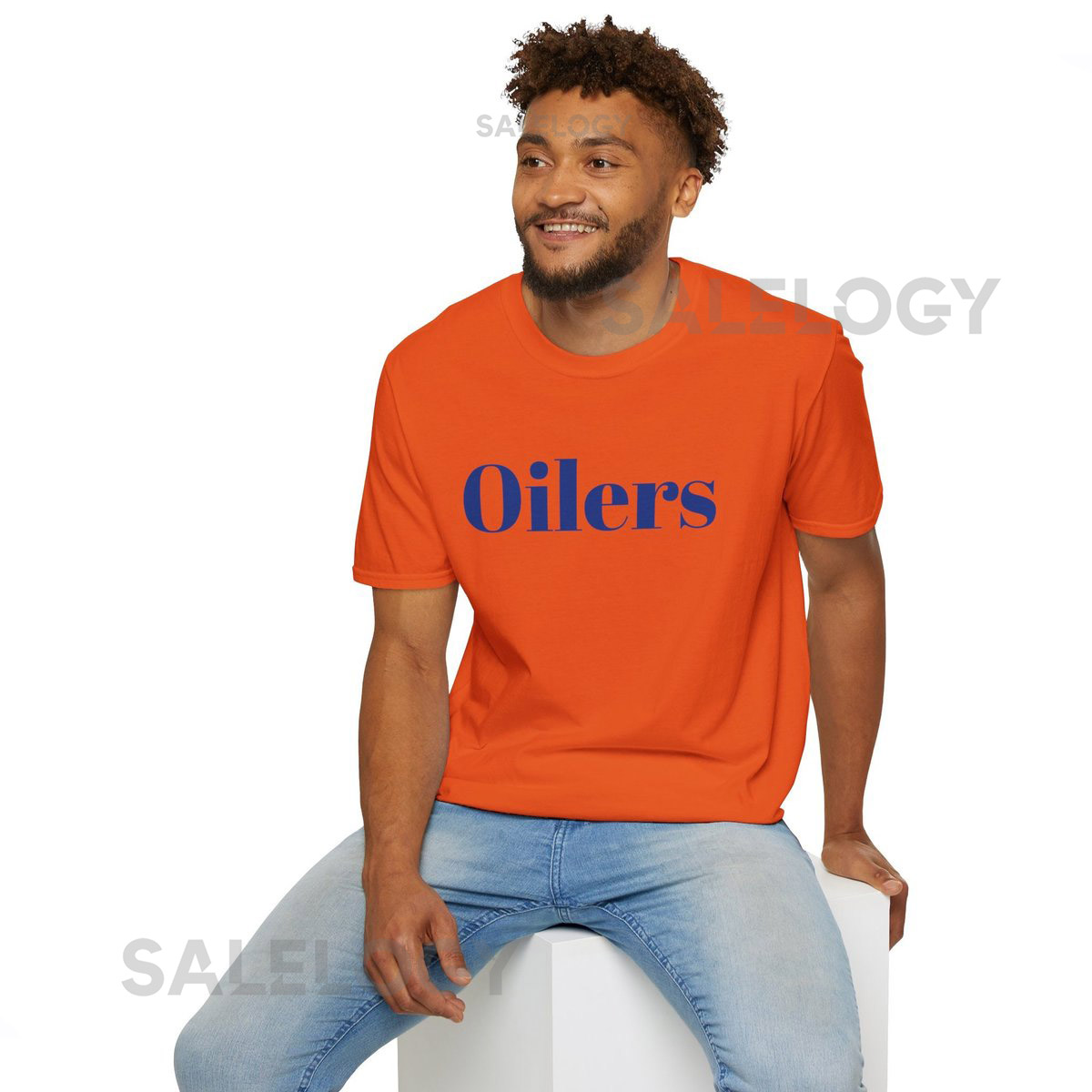 Orange Oilers T-shirt Edmonton Hockey Fan Apparel_348