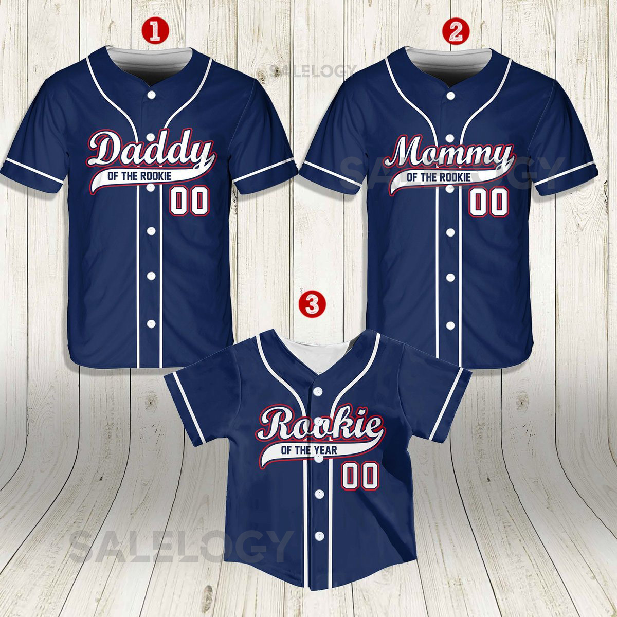 Personalized Mommy Daddy Of the Rookie Baseball Jersey Custom Name Number Shirt Rookie Of The Year Jersey Family Matching Outfits_273