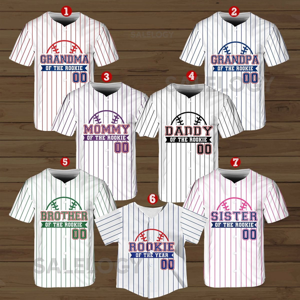 Personalized Mommy Daddy Of the Rookie Baseball Jersey Custom Name Rookie Family Shirt Rookie Of The Year Jersey Family Matching Outfits_286