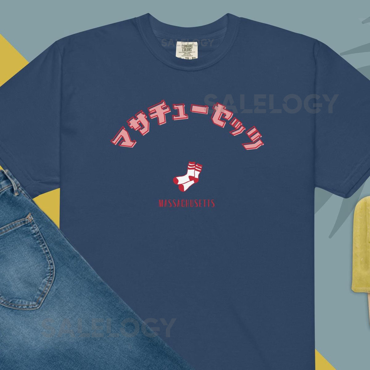 Massachusetts T-Shirt Japanese Writing Red Sox Design Gift Idea for Unisex_400