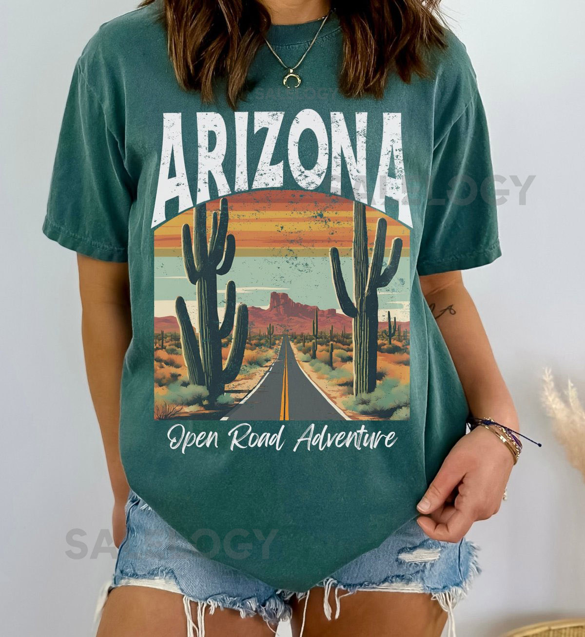 Retro Arizona Tshirt Gift Tee Saguaro Cactus Road Trip Souvenir_839