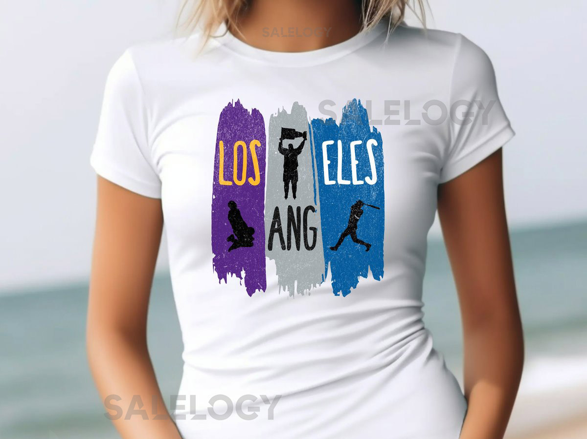 Women's Softstyle Tee Vintage Faded Los Angeles Sports Love T-shirt Shirt_449