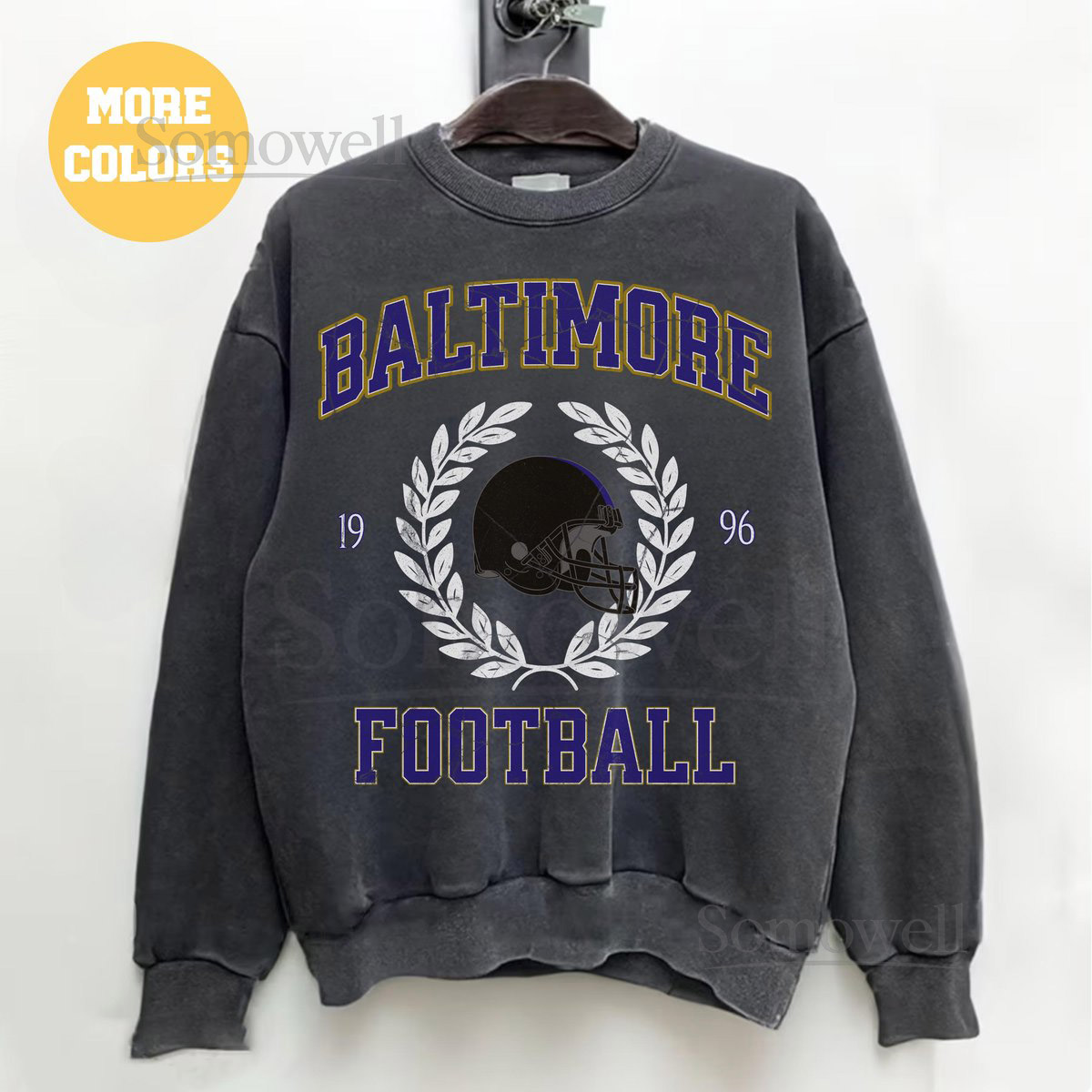 Comfort Colors Baltimore Football Sweatshirt Vintage Raven Football Crewneck Retro Baltimore Football Shirt Raven Football Lamar Jackson_580