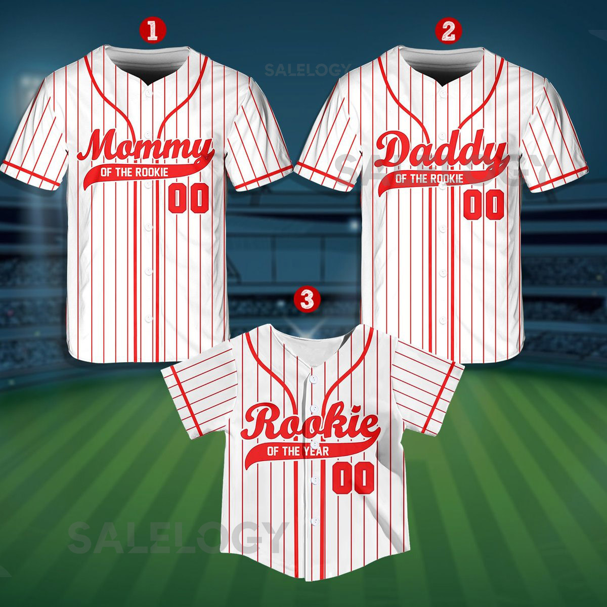 Personalized Mommy Daddy Of the Rookie Baseball Jersey Custom Name Number Shirt Rookie Of The Year Jersey Family Matching Outfits_274