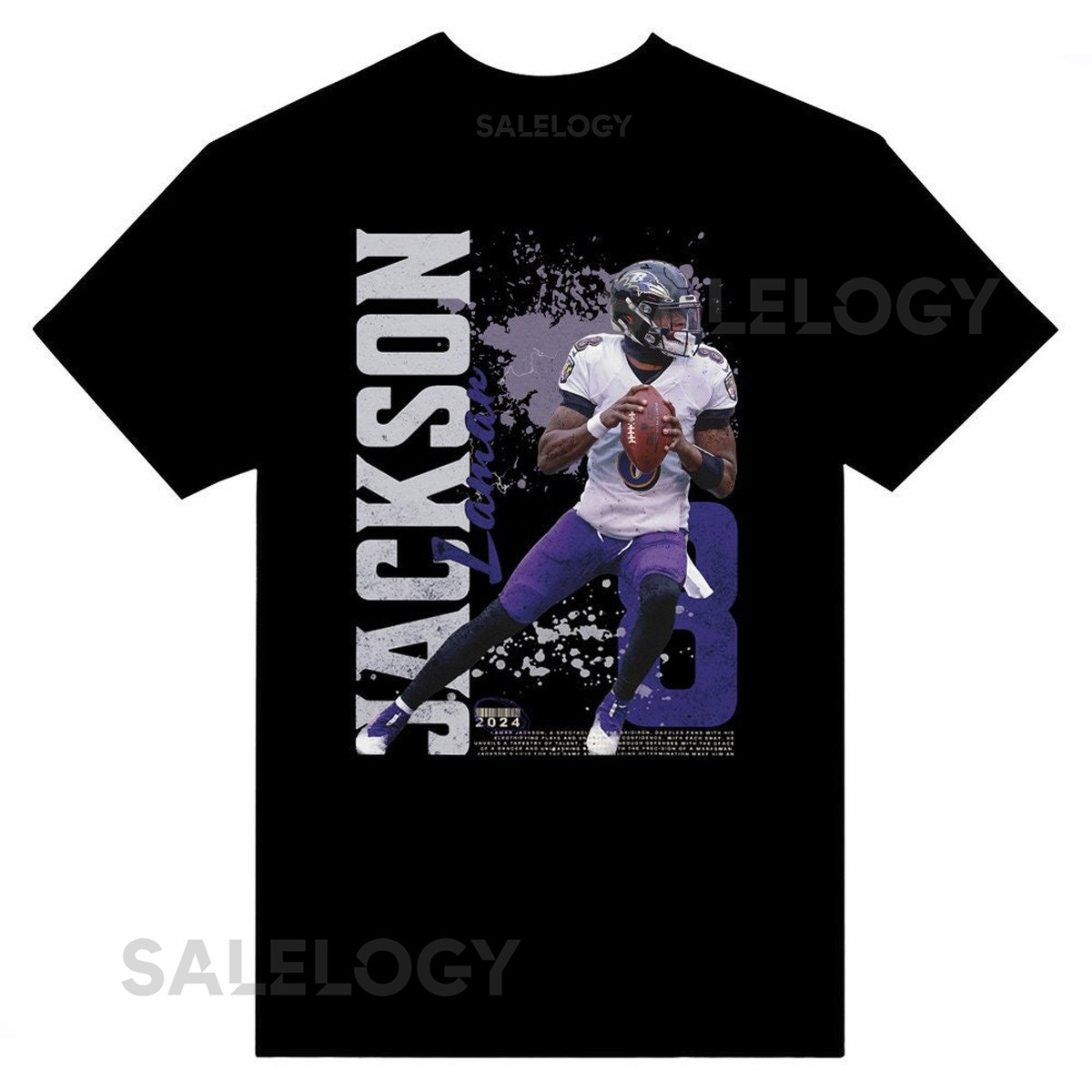 Lamar Jackson - Baltimore Ravens Unisex Crewneck T-shirt BlackPurpleDark Grey_748