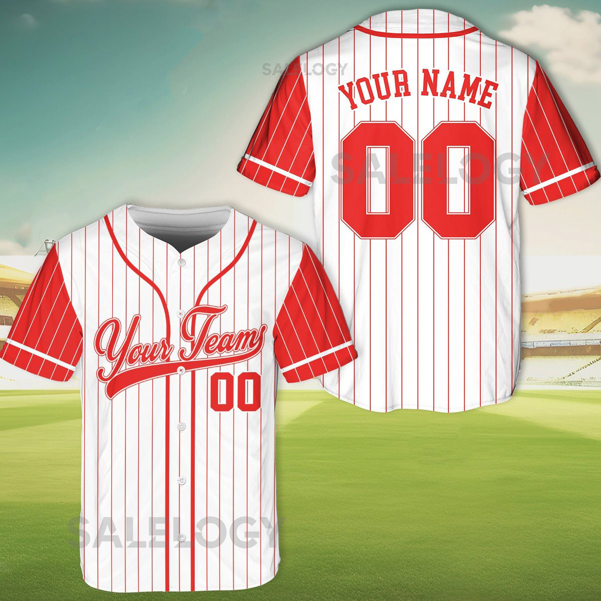 Personalized Team Name And Number Pinstripe Baseball Jersey Custom Stripe Line Color Baseball Jersey Baseball Jersey Uniform Baseball Fans_607