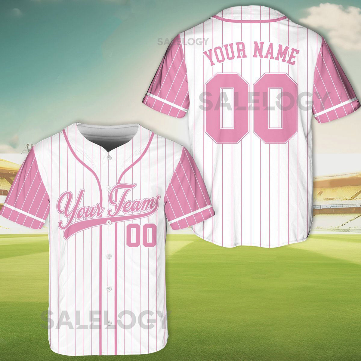 Personalized Team Name And Number Pinstripe Baseball Jersey Custom Stripe Line Color Baseball Jersey Baseball Jersey Uniform Baseball Fans_608