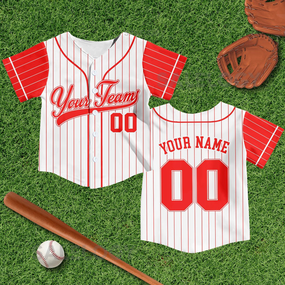 Personalized Team Name Number Pinstripe Baseball Jersey Custom Stripe Line Color Youth Kid Baseball Jersey Kids Birthday Jersey_687