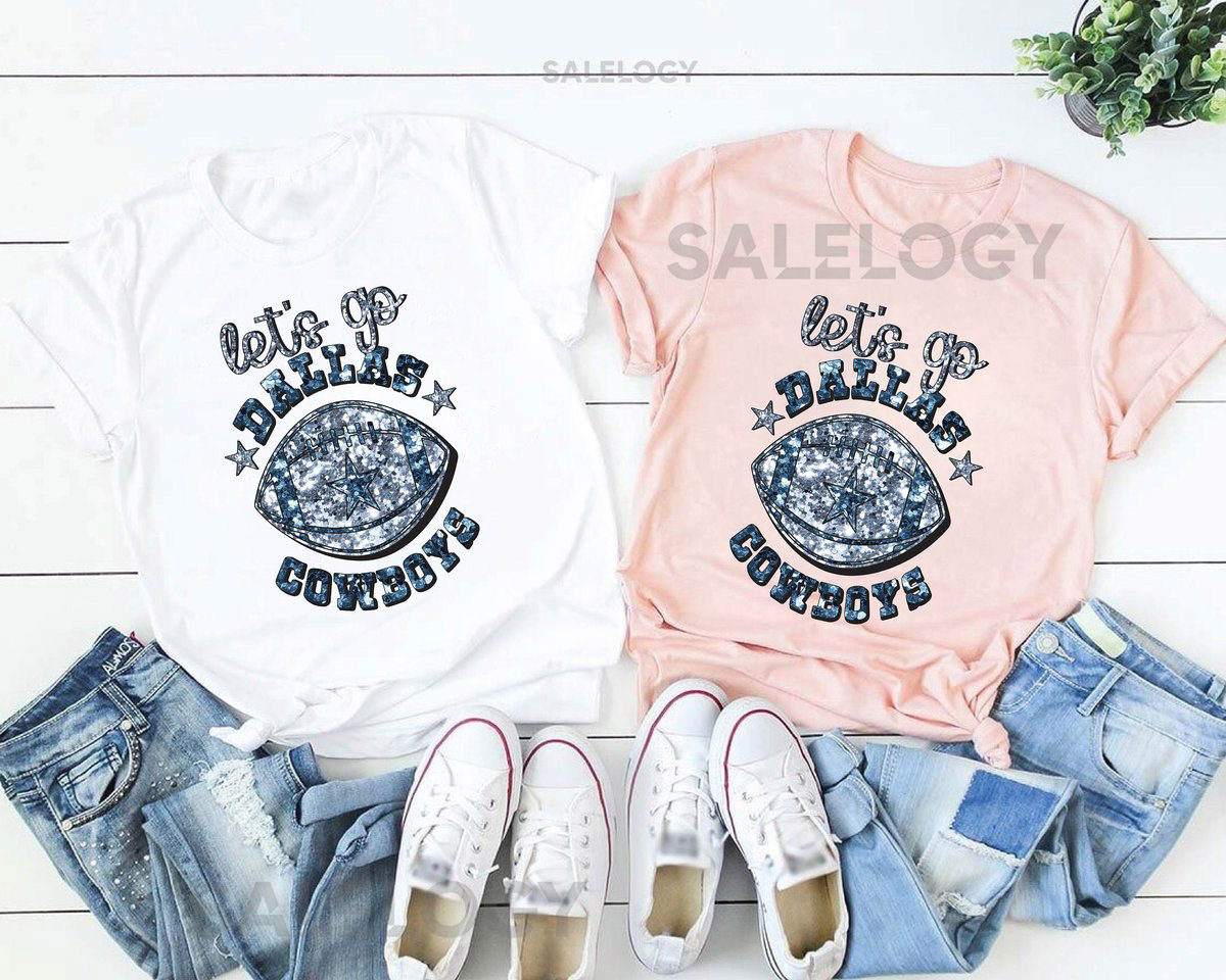 Lets go Cowboys ShirtRetro Dallas Football T-Shirt Cowboys Rhinestone Shirts Cowboys Fan Dallas Texas Dallas Fans Cowboys Shirt_411