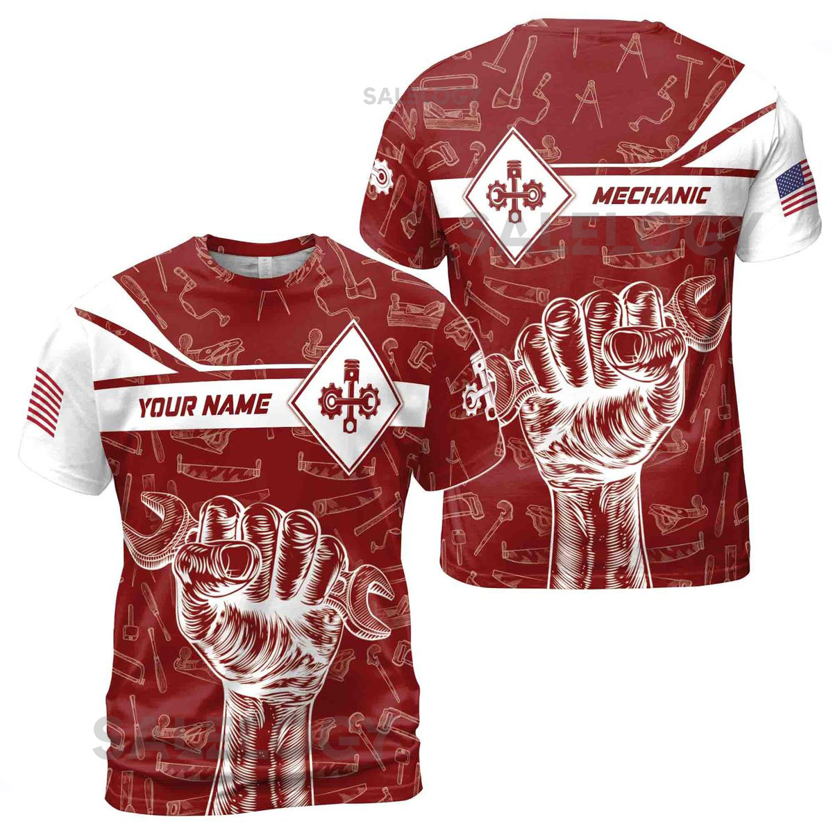 Customize Name Mechanic Hand Tool Set Dad Gift 3D T-Shirt S-5XL_145