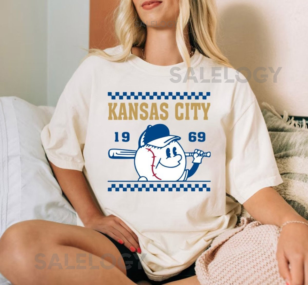 Kansas City Baseball Vintage Cute Mascot Est 1969 Comfort Color Tshirt Kansas City Baseball Gameday Retro Shirt KC Sports Shirt For Her_358