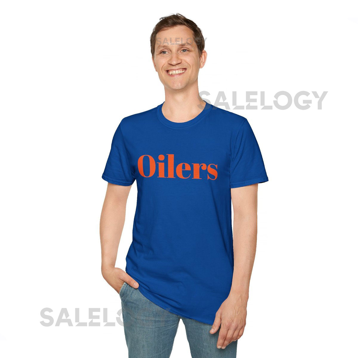 Blue Oilers T-Shirt Edmonton Hockey Fan Apparel_33