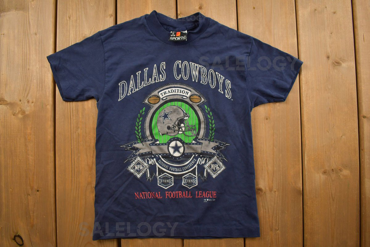 Vintage 1990s Dallas Cowboys NFL Graphic T-Shirt Football NFL 90s Streetwear Sportswear_469