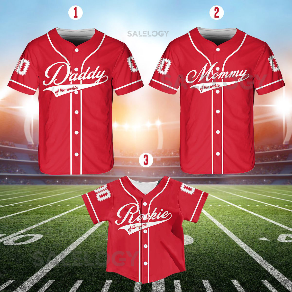 Personalized Mommy Daddy Of the Rookie Baseball Jersey Custom Name Number Shirt Rookie Of The Year Jersey Family Matching Outfits_276