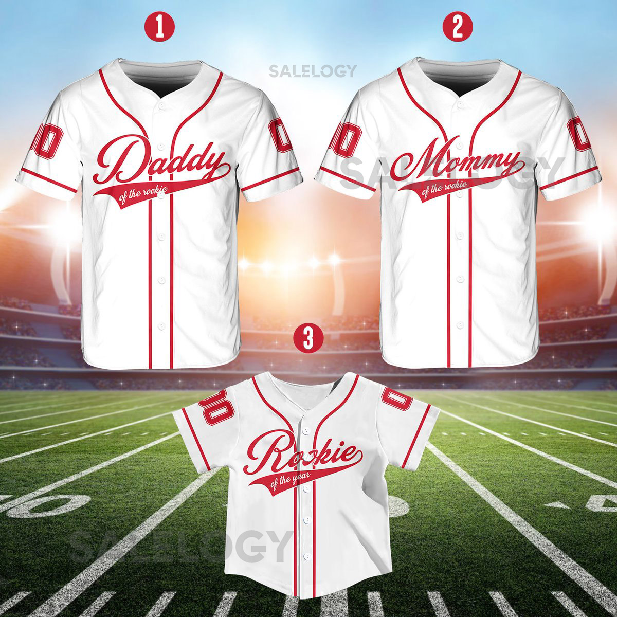 Personalized Mommy Daddy Of the Rookie Baseball Jersey Custom Name Number Shirt Rookie Of The Year Jersey Family Matching Outfits_277