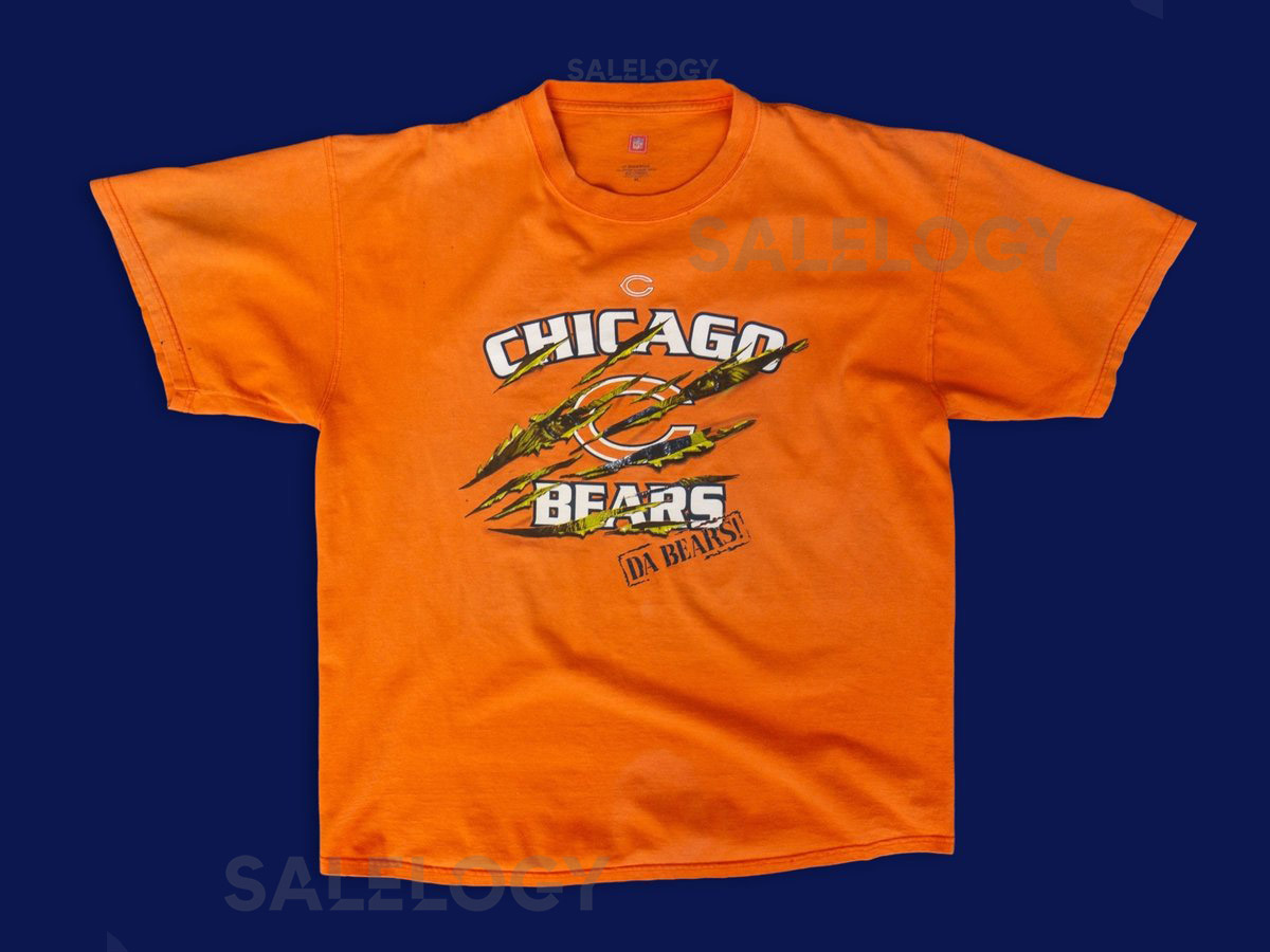 Vintage Chicago Bears T-Shirt Orange Size Large_455
