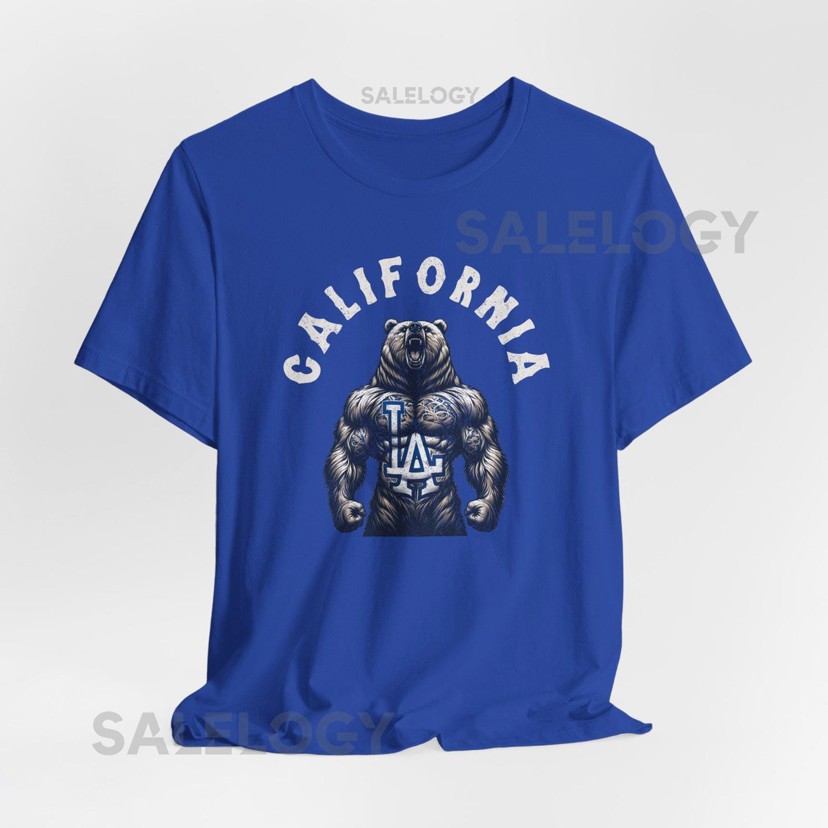 California Grizzly LA Dodgers T-Shirt Fierce Bear Tattoo Tee Unisex Streetwear_73