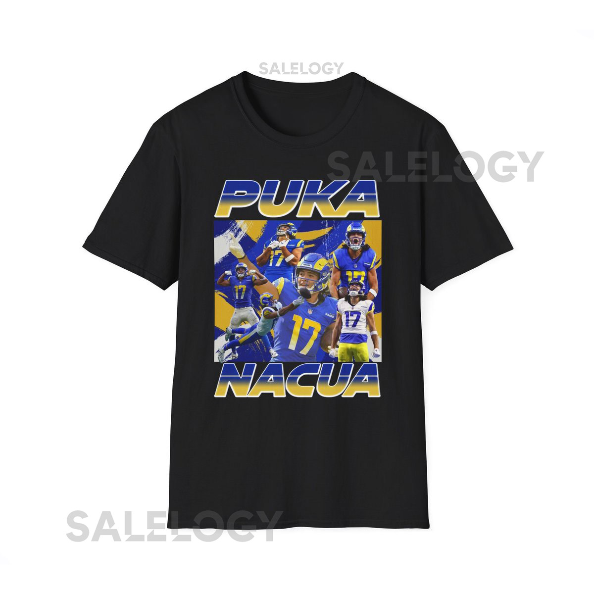 Puka Nacua Vintage 90s Football Bootleg Style T-Shirt Puka Nacua Graphic Tee Retro Football Shirt_671