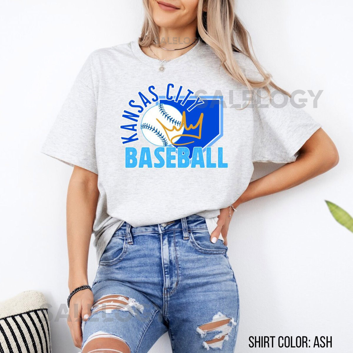 Kansas City Royals Baseball Shirt KC Crewneck_401