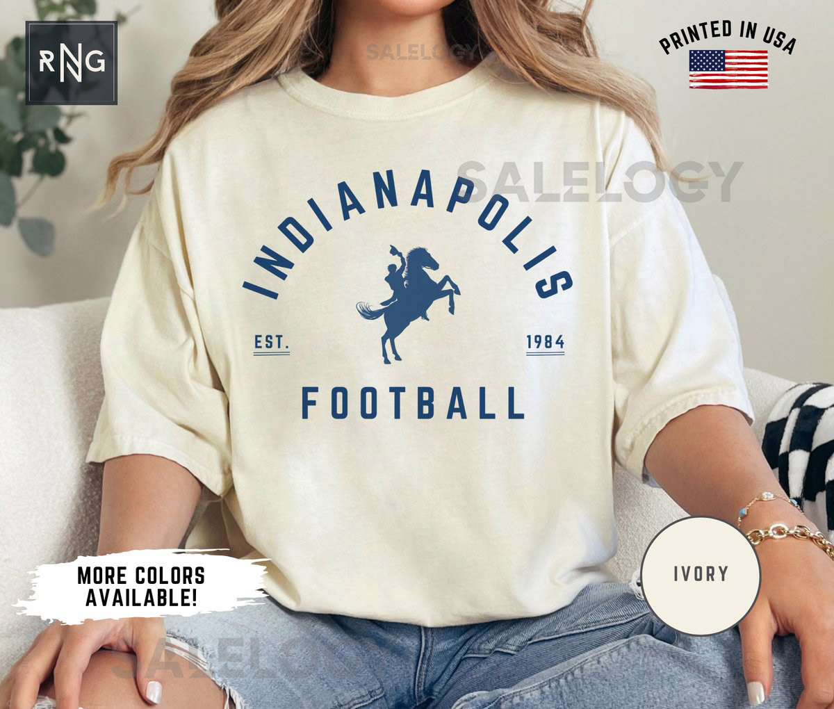 Indianapolis Football Shirt Colts Football Shirt Indianapolis Football Apparel Indianapolis Sports Apparel Retro Colts Footbal_515