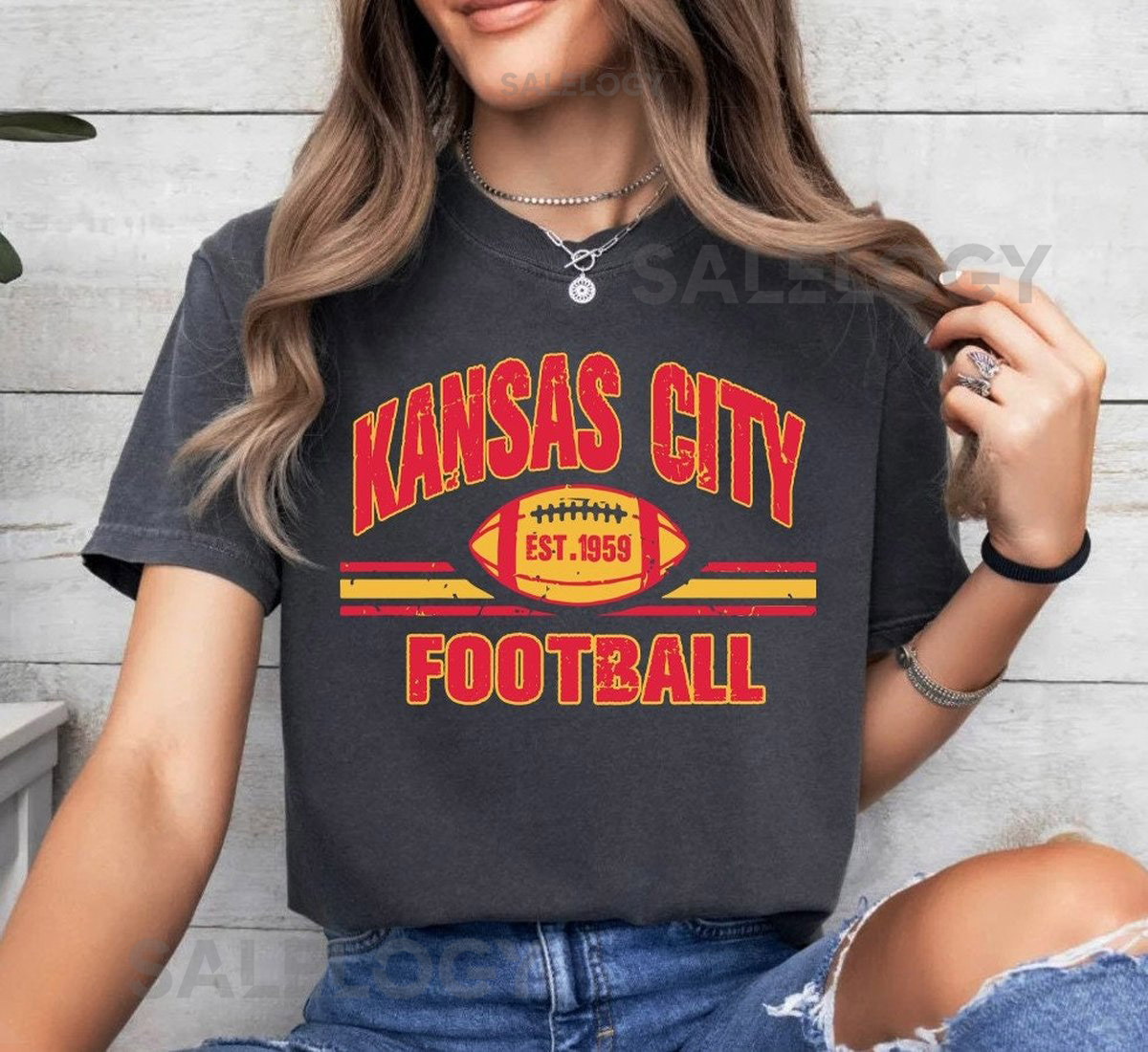 Kansas City Football Est 1959 Vintage 90s Comfort Color Tshirt Kansas City Football Team Shirt Football Gameday Shirt KS Sports Tee_343
