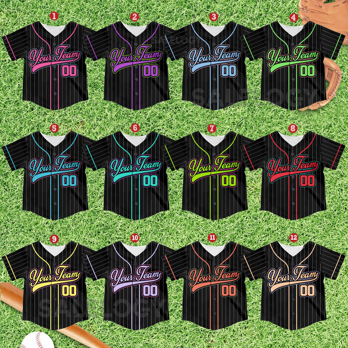 Personalized Name Number Pinstripe Baseball Jersey Custom Stripe Line Kid Youth Baseball Jersey Baseball Jersey For Baseball Fans Lovers_298
