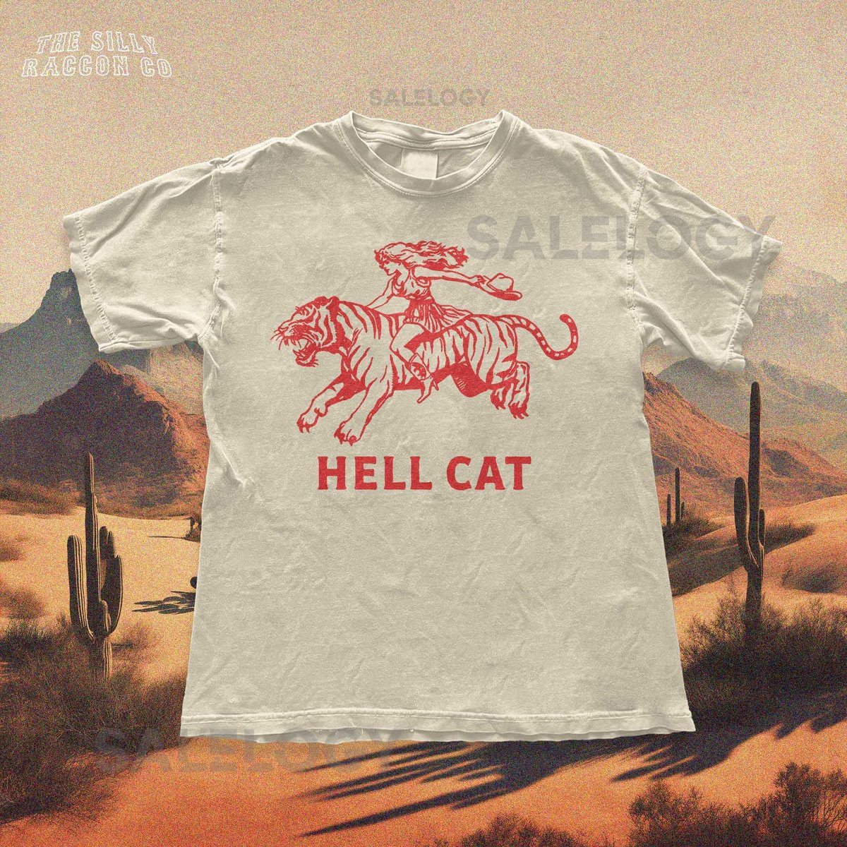 Vintage Cowgirl Hell Cat T Shirt Retro Cowgirl Western Shirt Aesthetic Tee Tiger Shirt Funny Trendy Shirt Gift for Her or Him_714