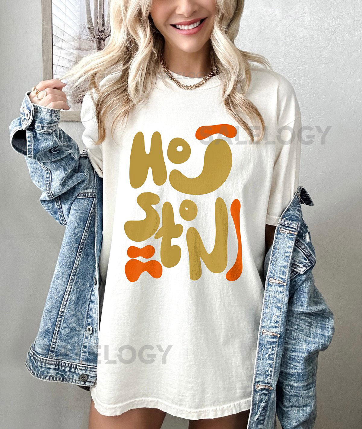 Houston Abstract 90s City Design Comfort Colors T-Shirt Unique Texas Retro_210