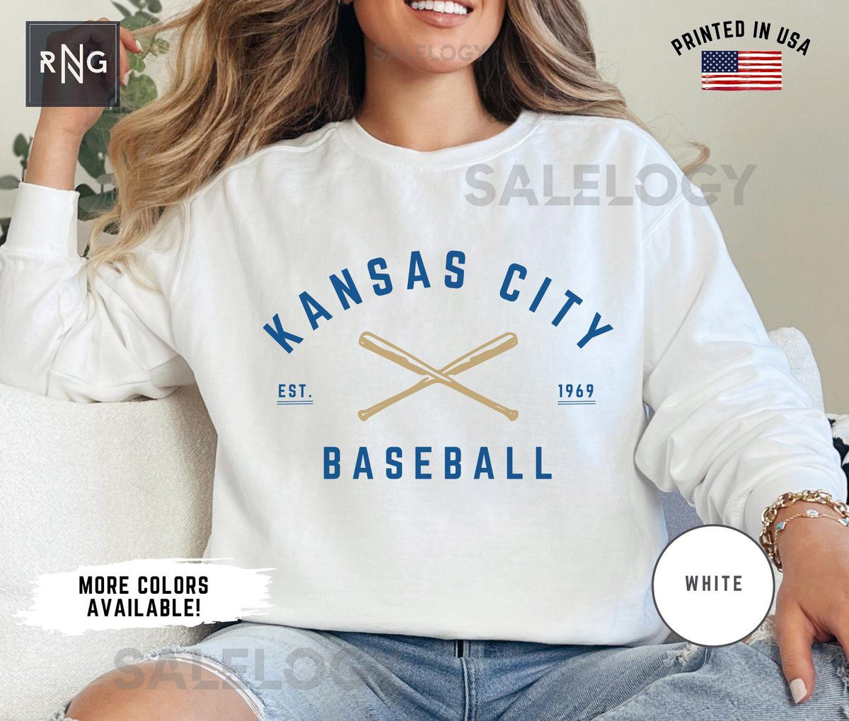Kansas City Baseball Sweatshirt Retro Royal Baseball Sweatshirt Royal Baseball Crewneck Kansas City Sports Fan Apparel Royal Gift_350