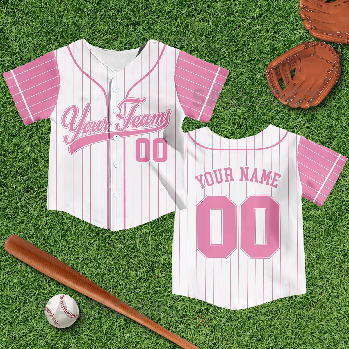 Personalized Team Name Number Pinstripe Baseball Jersey Custom Stripe Line Color Youth Kid Baseball Jersey Kids Birthday Jersey_690