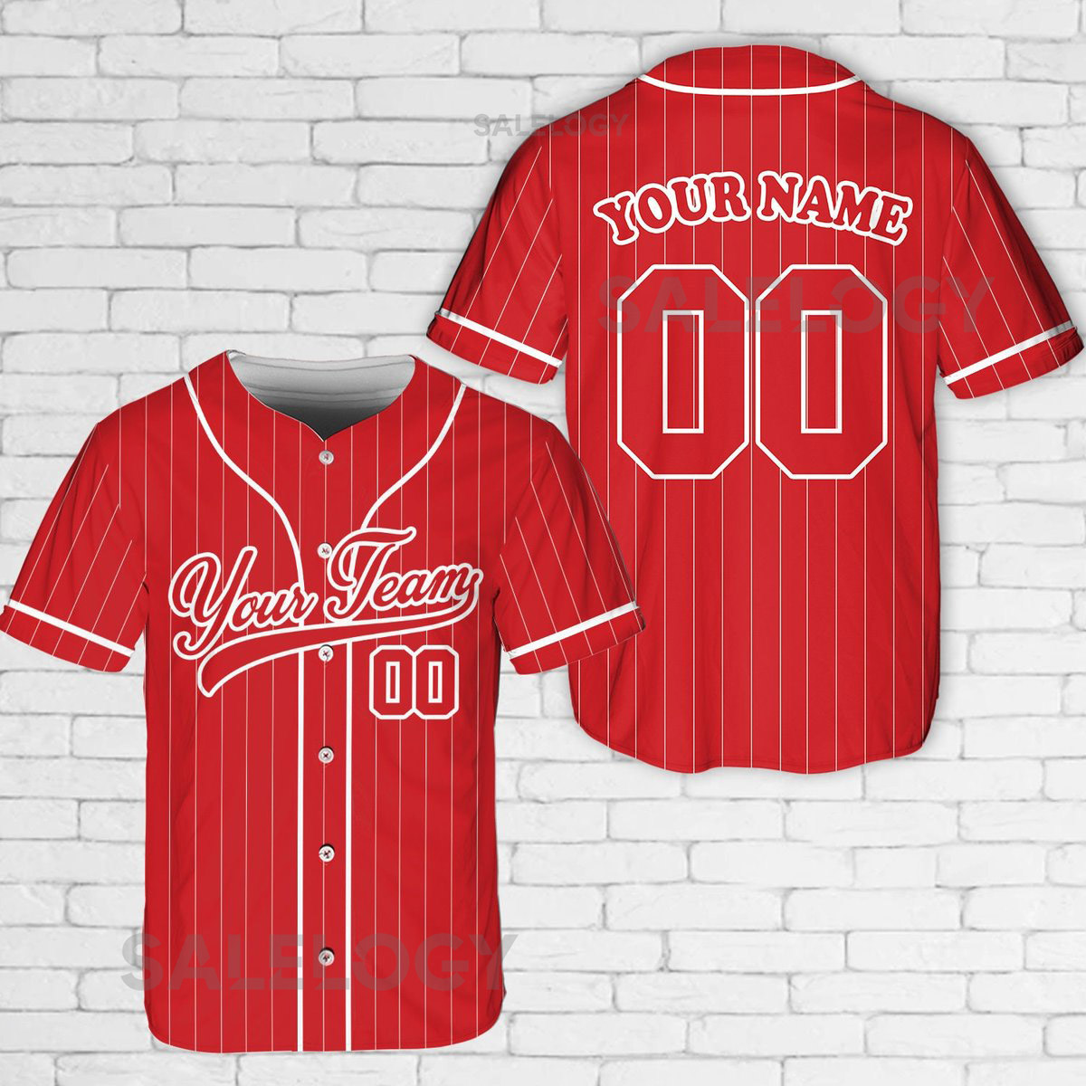 Personalized Team Name And Number Pinstripe Baseball Jersey Custom Stripe Line Color Baseball Jersey Baseball Jersey Uniform Baseball Fans_624
