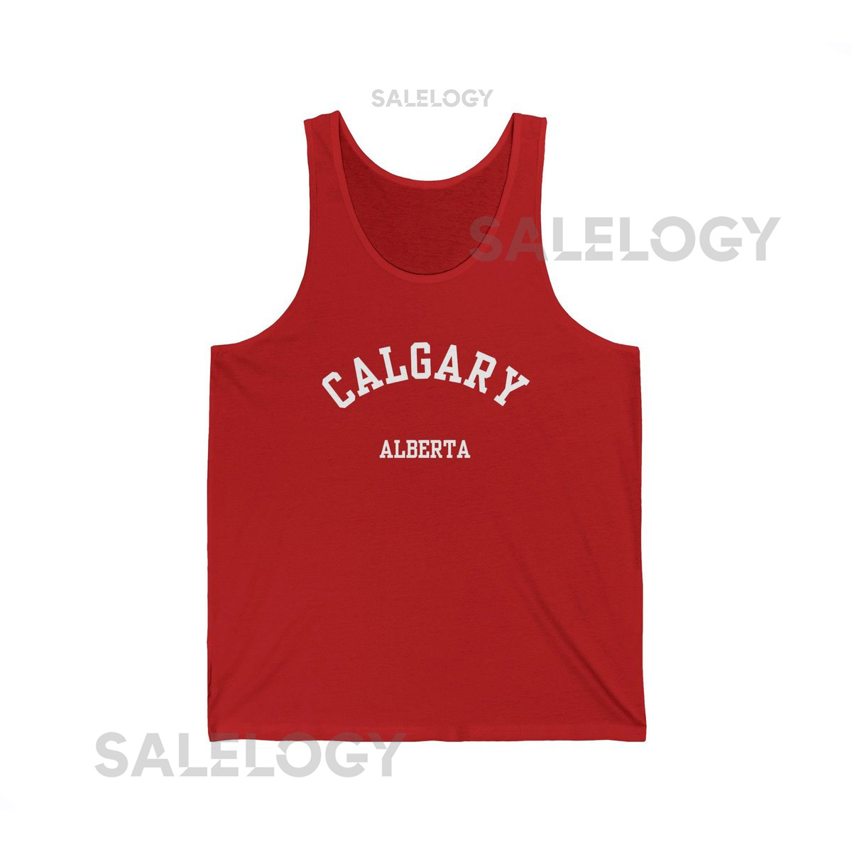 Calgary Alberta Jersey Tank Top simple white font - YYC Gym Tank Prairie Peaks Summer Fit Active Calgary Shirt_41