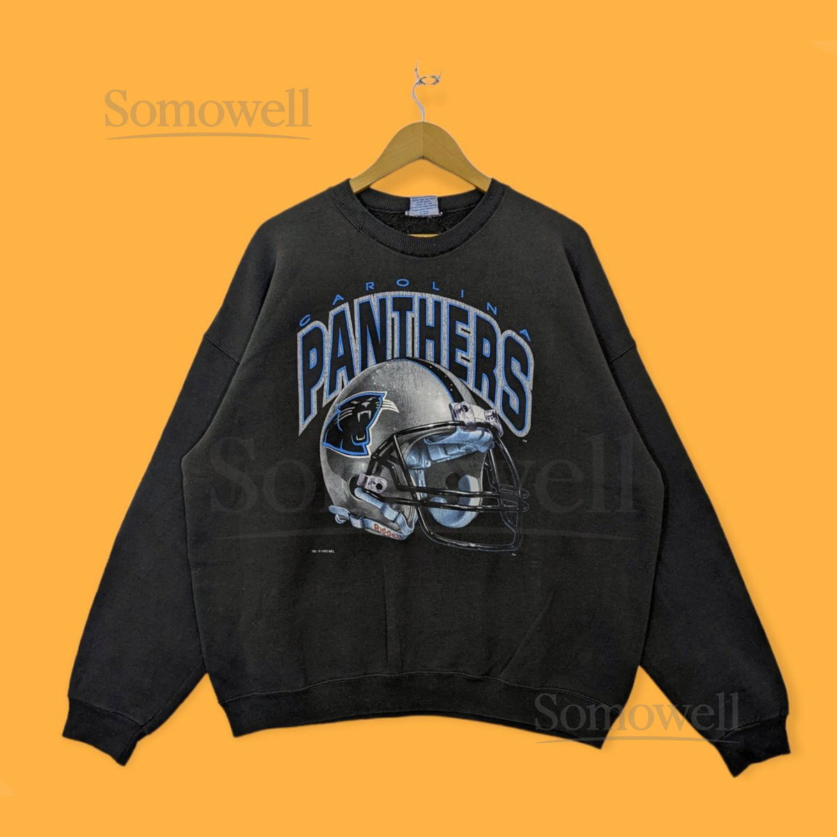 Vintage 90s Carolina Panthers sweatshirt Carolina Panthers crewneck Carolina Panthers sweater pullover streetwear black colour size x-large_933