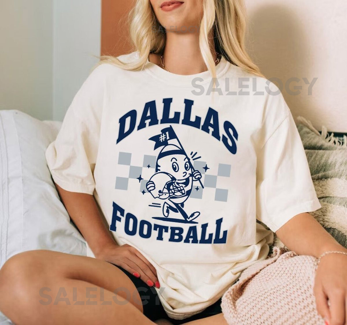 Dallas Football Cute Ball Mascot Comfort Color Vintage Tshirt Dallas Football Team Shirt Go Dallas Tee Football Gameday Shirt For Her_209