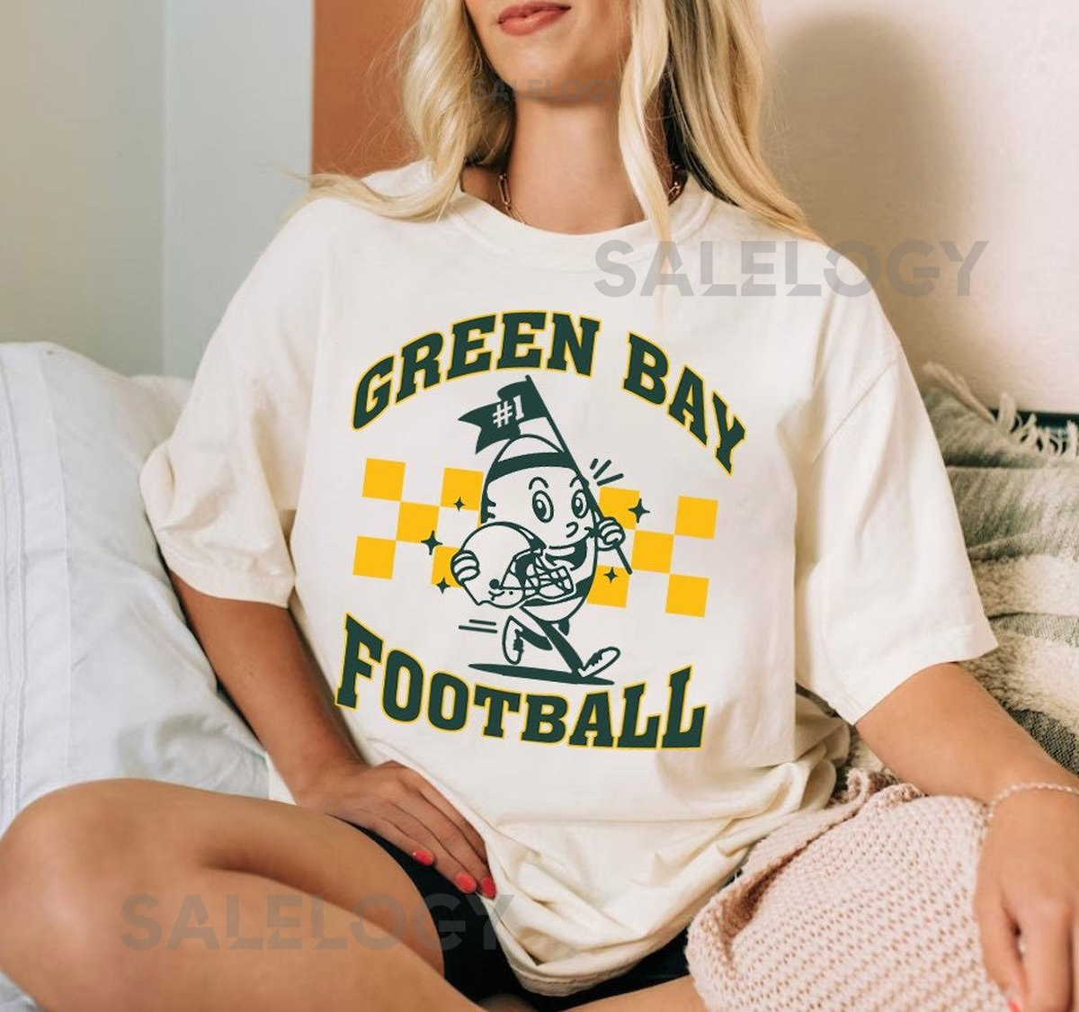 Green Bay Football Cute Ball Mascot Vintage Comfort Color Tshirt Green Bay Football Team Shirt Go Green Bay Tee Football Gameday Shirt_376