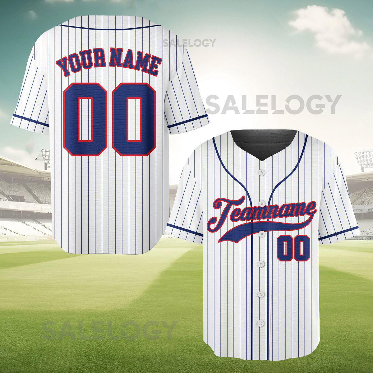 Personalized Team Name And Number Pinstripe Baseball Jersey Custom Stripe Line Color Baseball Jersey Baseball Jersey Uniform Baseball Fans_625