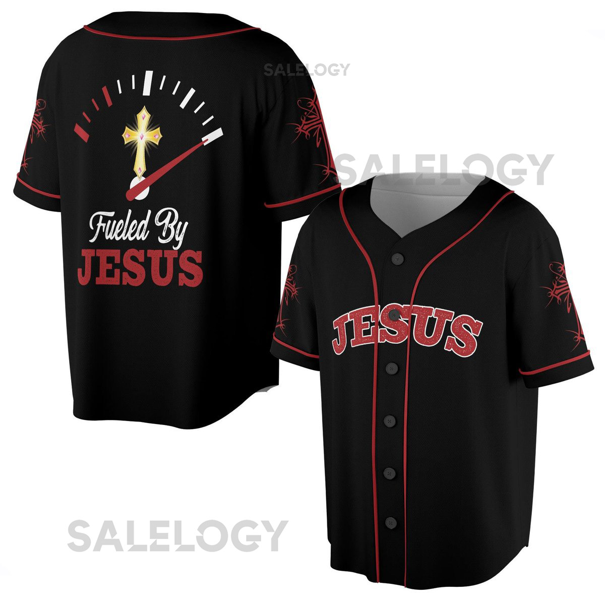 Red Cross Fueled By Jesus Baseball Jersey S-5XL_105