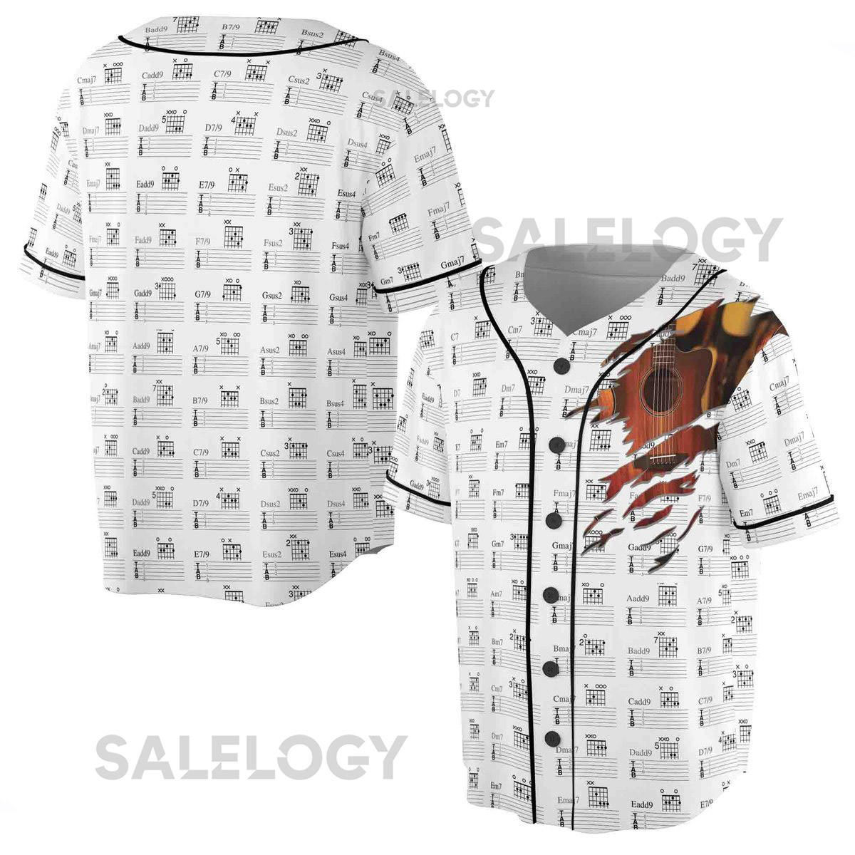 Music Lover Guitar Music Stave Baseball Jersey S-5XL_83