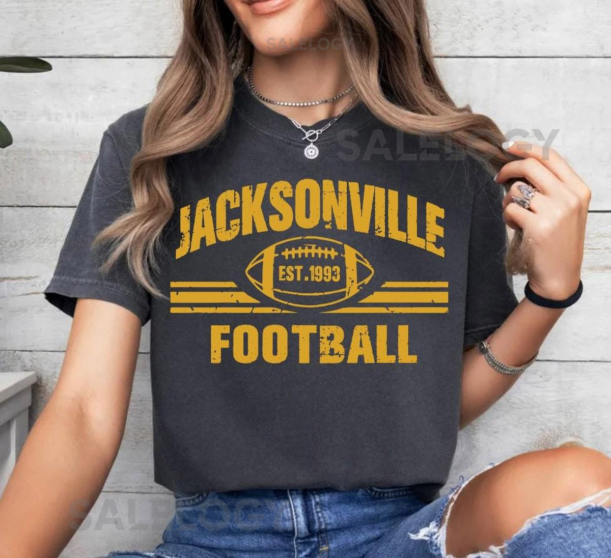 Jacksonville Football Est 1993 Vintage Comfort Color Dark Tshirt Jacksonville Football Team 90s Shirt Football Gameday Shirt F_591