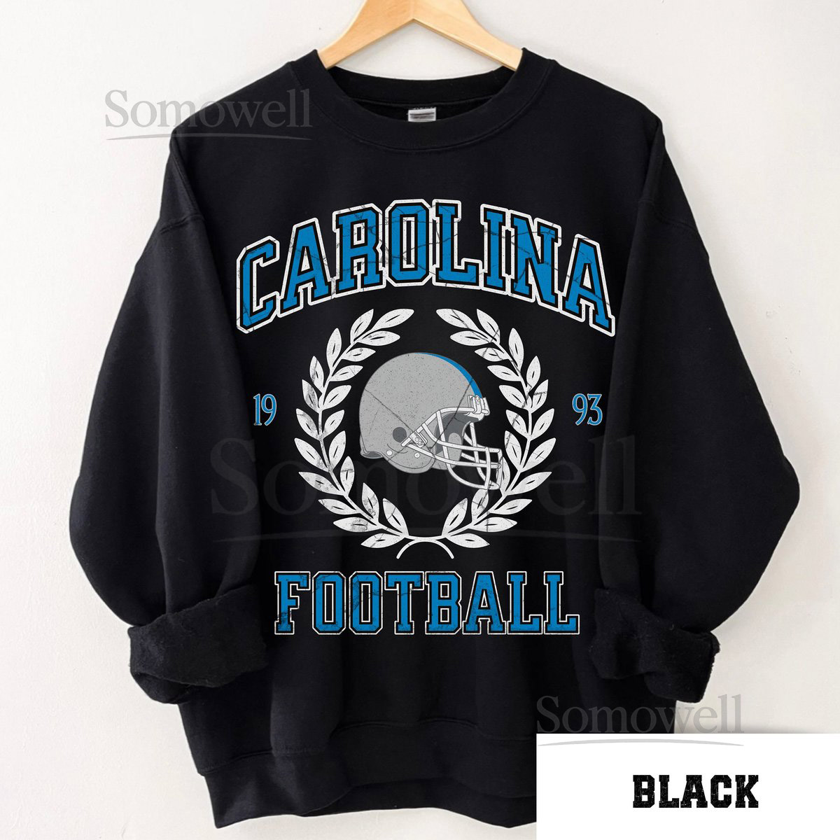 Carolina Football Sweatshirt Vintage Panther Football Crewneck Retro Carolina Football Shirt Panther Football Gift Carolina Sweatshirt_370