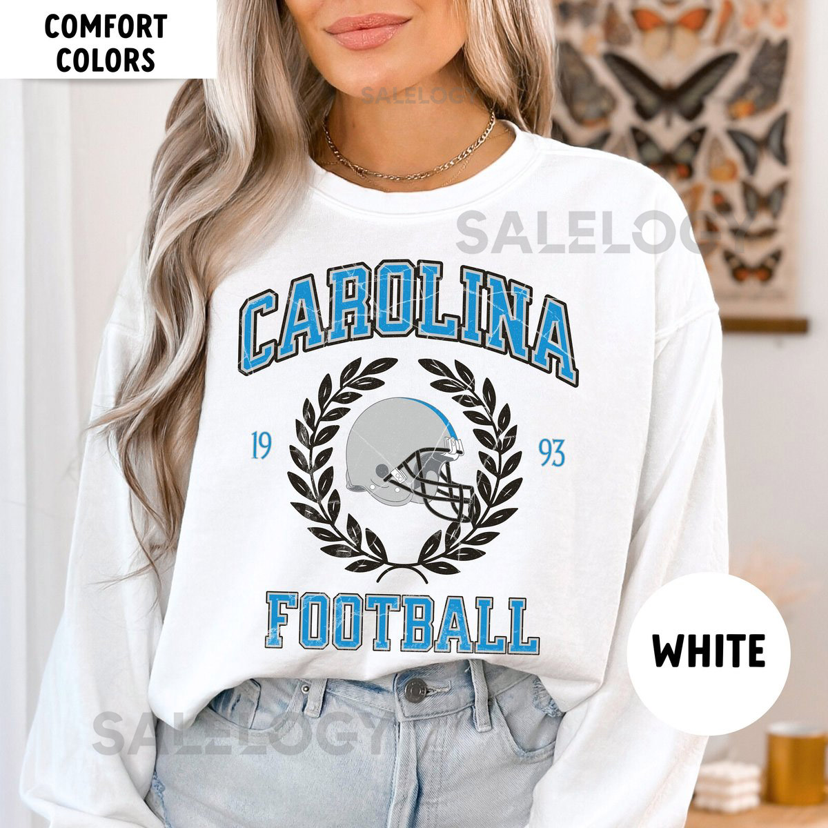 Comfort Colors Carolina Football Sweatshirt Vintage Panther Football Sweatshirt Retro Carolina Football Sweatshirt Panther Football Gift_585
