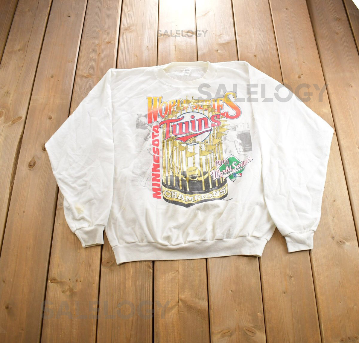 Vintage 1991 Minnesota Twins MLB Baseball Champions Crewneck Sweatshirt Made In USA_868