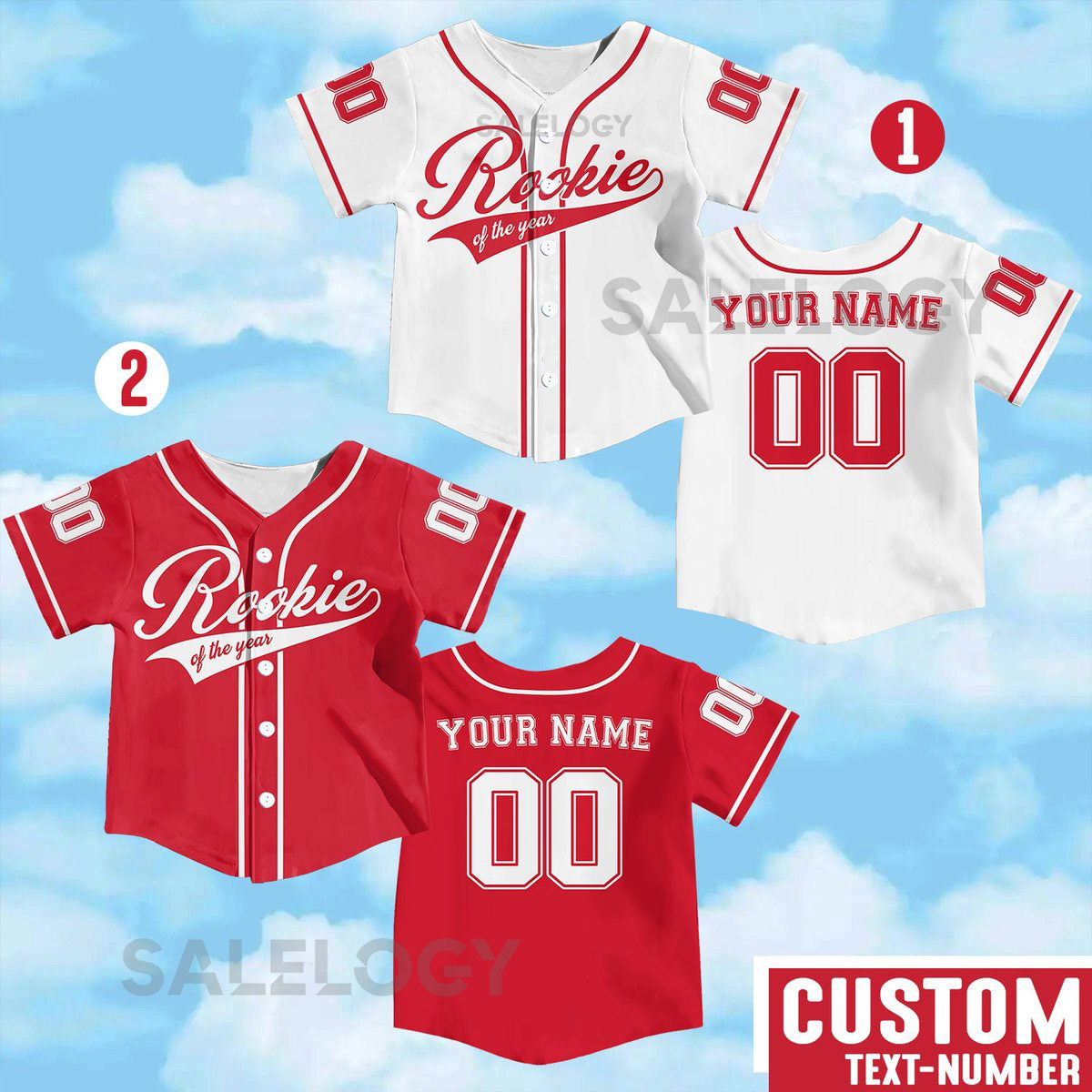 Personalized Rookie Of the Year Kid Baseball Jersey Custom Name Number Youth Baseball Shirt Rookie Of The Year Jersey For Baseball Fans_336