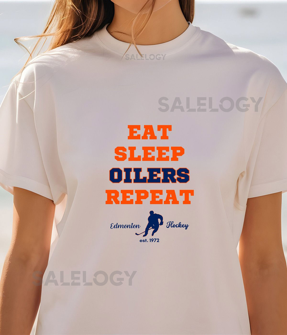Hockey Fan Shirt Edmonton Oiler Shirt Edmonton Hockey Oilers Tee Eat Sleep Oilers Repeat Shirt Hockey Fan Gift Playoffs Hockey_189