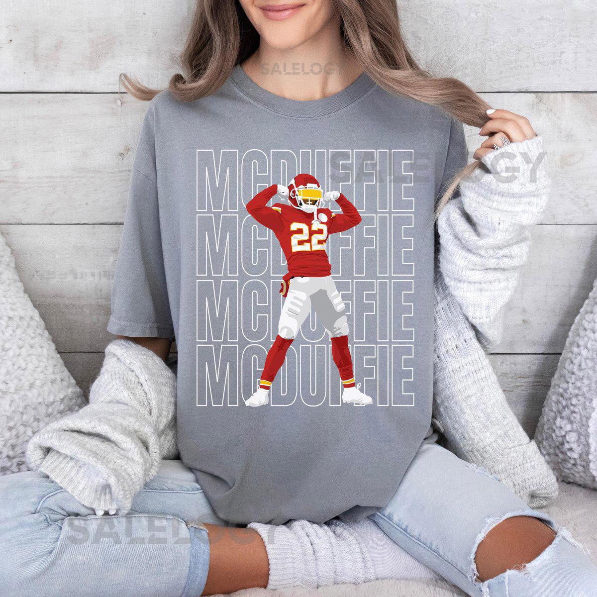 Adult Comfort Colors McDuffie Unisex t-shirt Chiefs tee Kansas City Football Game Day Outfit KC Champions Oversized 22_11