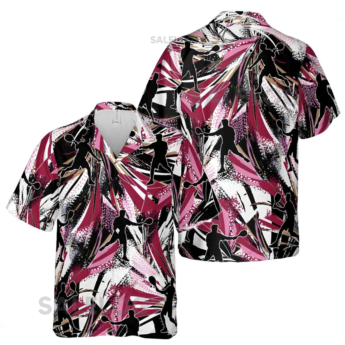 Colorful Abstract Pattern Pickleball Player Hawaiian Shirt S-5XL_5