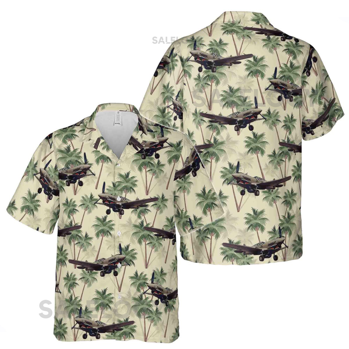 Retro Airplane Hawaii Palm Tree Hawaiian Shirt S-5XL_62