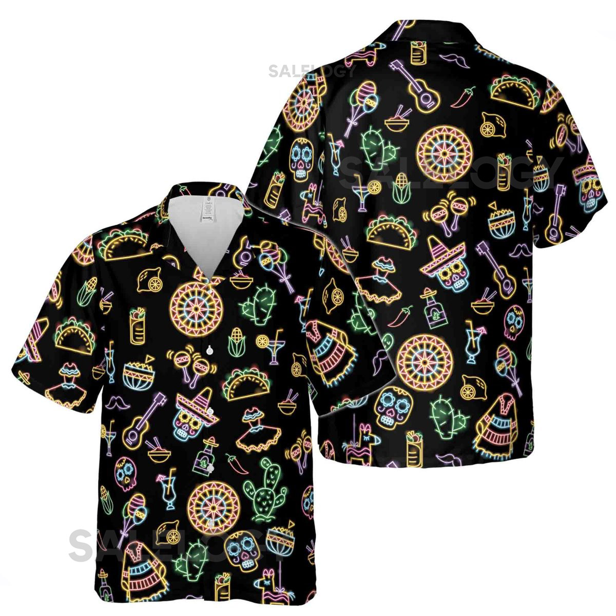 Neon Mexico Fiesta Cinco De Mayo Hawaiian Shirt S-5XL_53