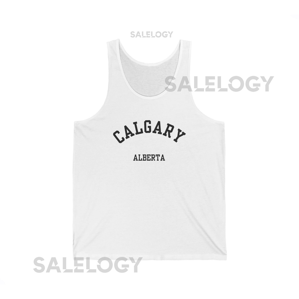 Calgary Alberta Jersey Tank Top simple black font - YYC Gym Tank Prairie Peaks Summer Fit Active Calgary Shirt_40